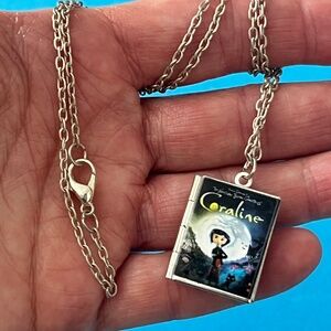 CORALINE Book Locket Charm Cosplay Metal Charm Pendant Necklace